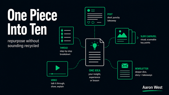 How I Use AI to Turn One Piece of Content Into Ten (Without It Sounding Recycled)